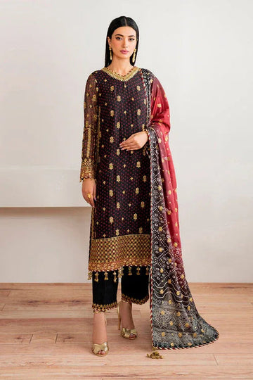 Baroque | Velvet Formals | CHIFFON UF-683 - Aqsa Fabrics