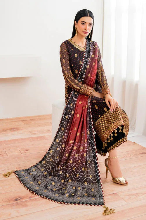 Baroque | Velvet Formals | CHIFFON UF-683 - Aqsa Fabrics