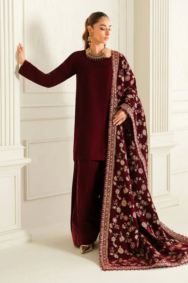 Baroque | Luxury Pret 24 | VELVET SUIT PR-1013 - Aqsa Fabrics