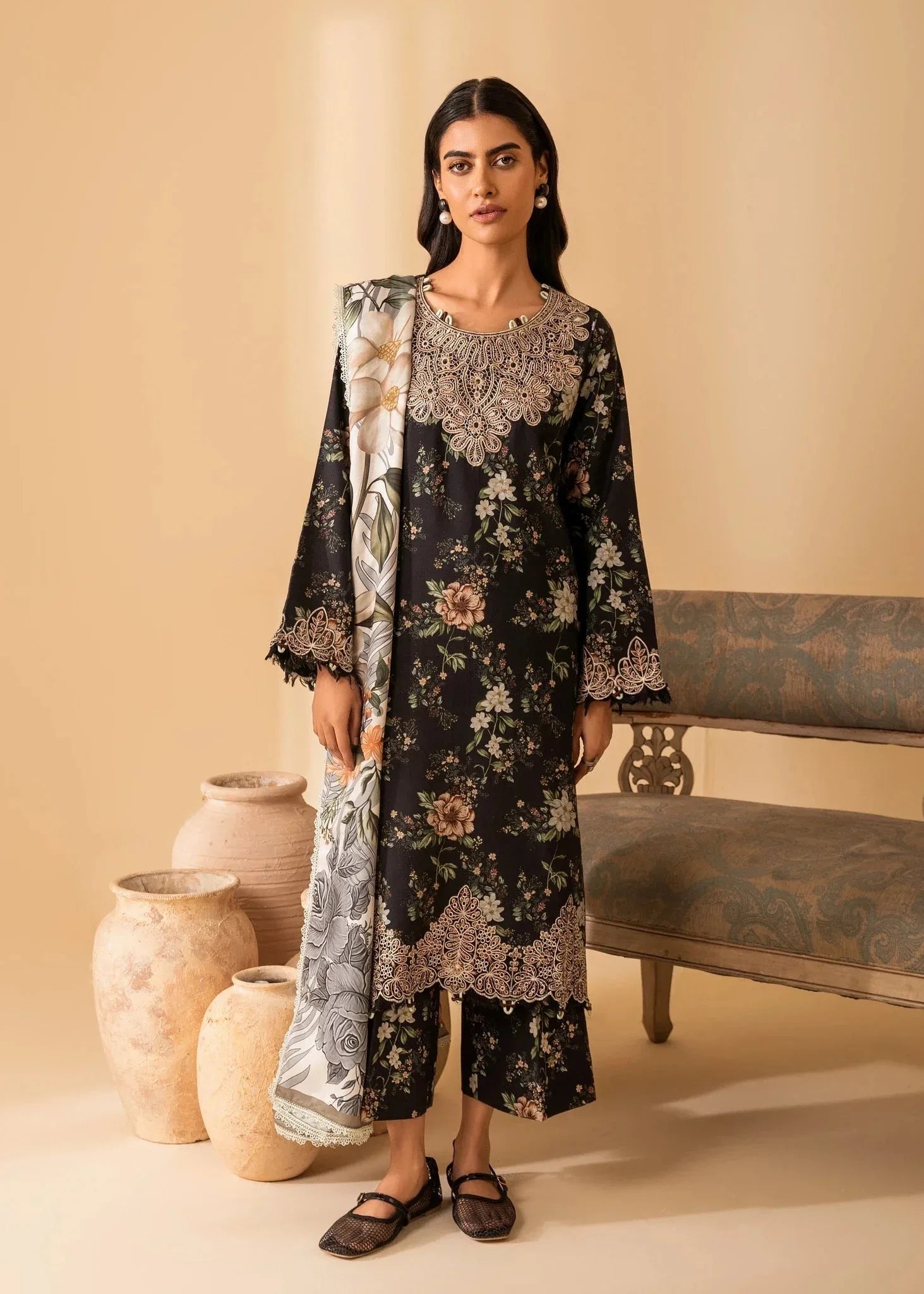 Nureh | Shades of Winter | ELARA (AZ-01) - Aqsa Fabrics