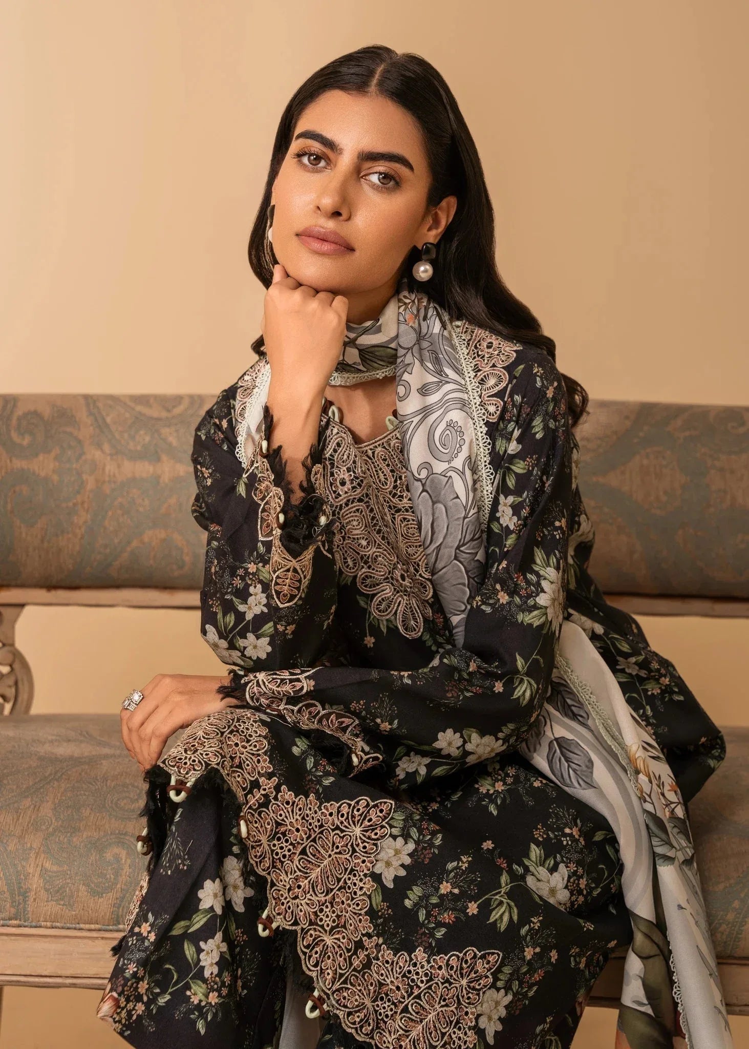 Nureh | Shades of Winter | ELARA (AZ-01) - Aqsa Fabrics