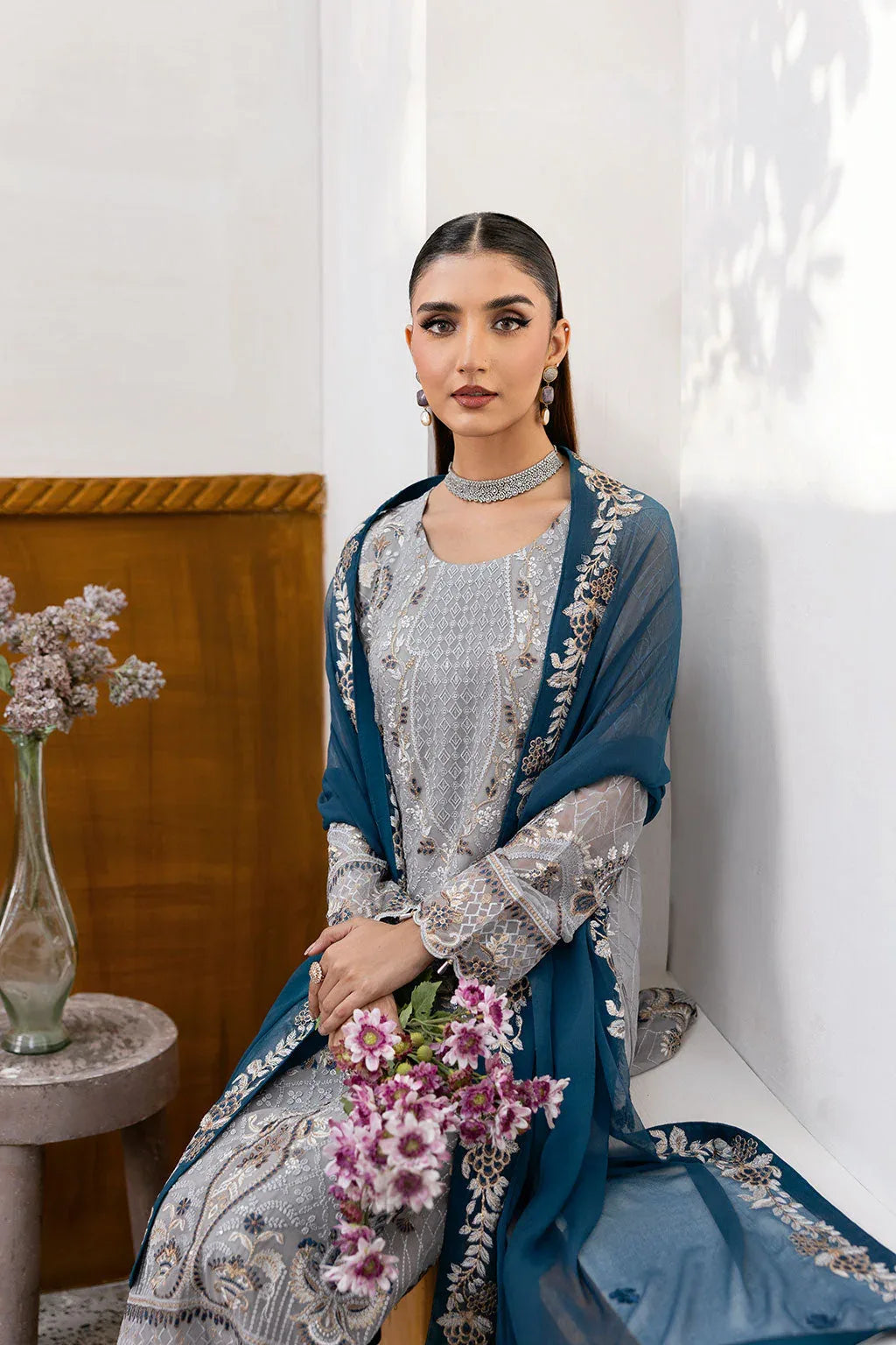 Ramsha | Chevron Chiffon Collection |A-1001 - Aqsa Fabrics