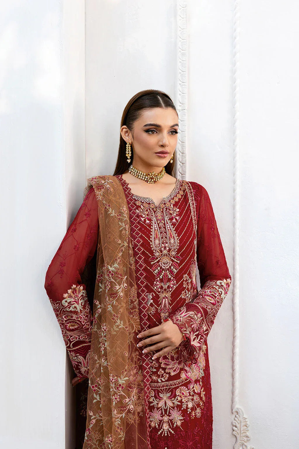 Ramsha | Chevron Chiffon Collection | A-1010 - Aqsa Fabrics