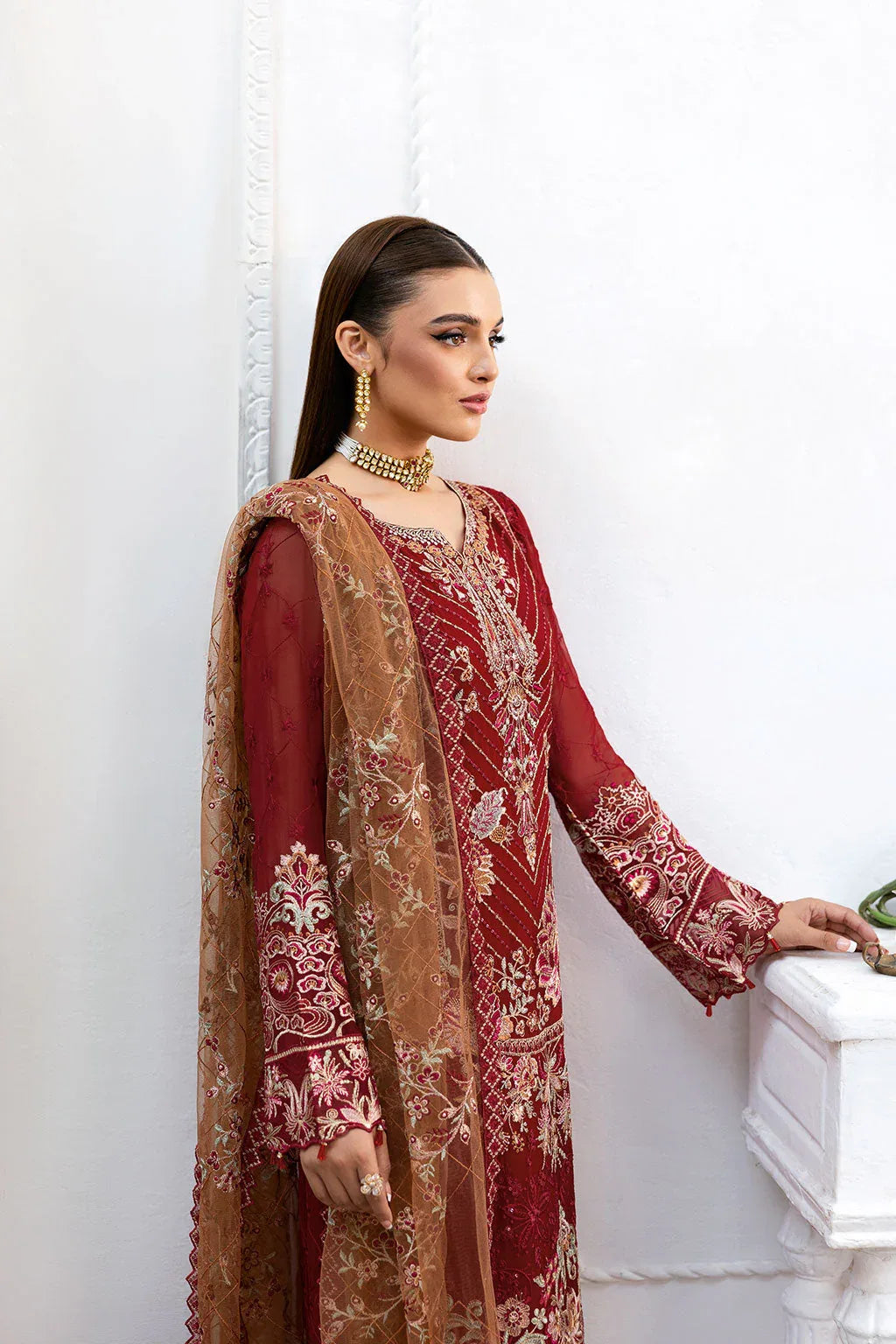 Ramsha | Chevron Chiffon Collection | A-1010 - Aqsa Fabrics