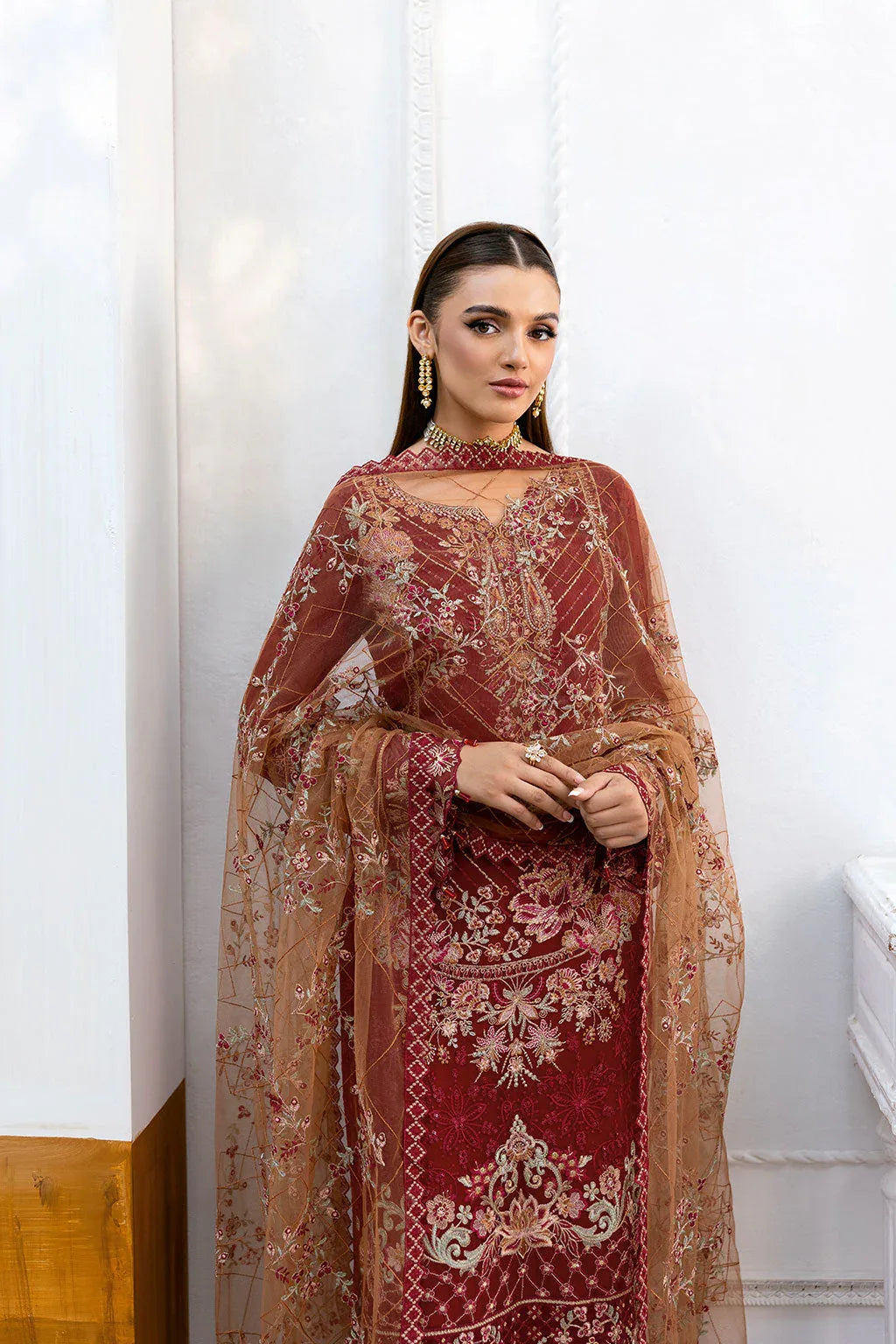 Ramsha | Chevron Chiffon Collection | A-1010 - Aqsa Fabrics
