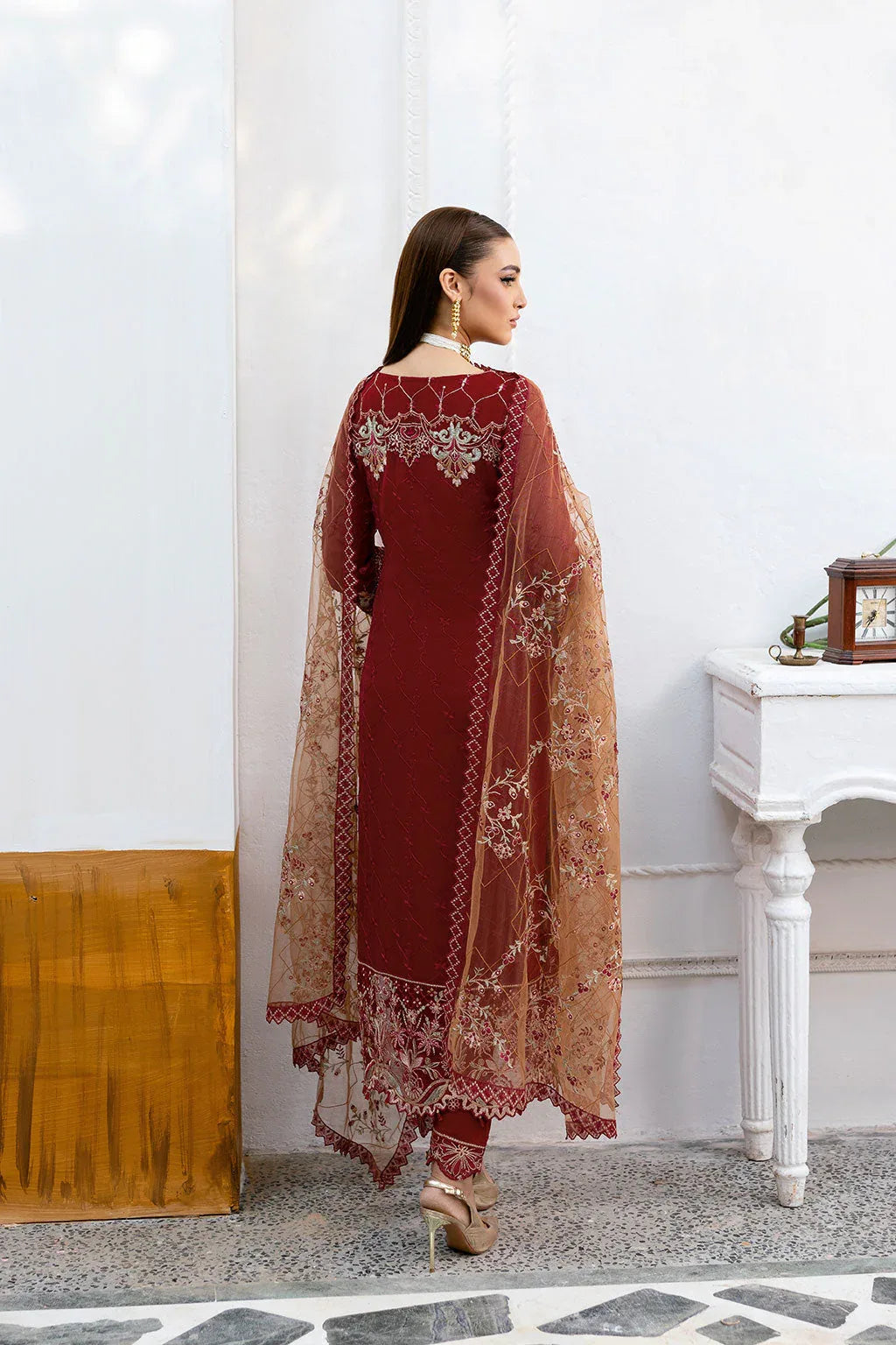 Ramsha | Chevron Chiffon Collection | A-1010 - Aqsa Fabrics