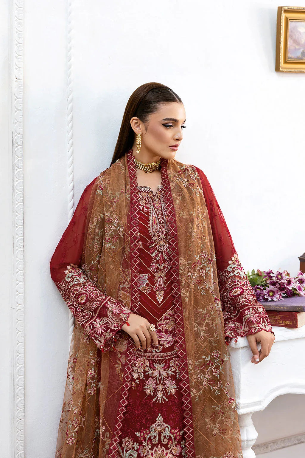 Ramsha | Chevron Chiffon Collection | A-1010 - Aqsa Fabrics
