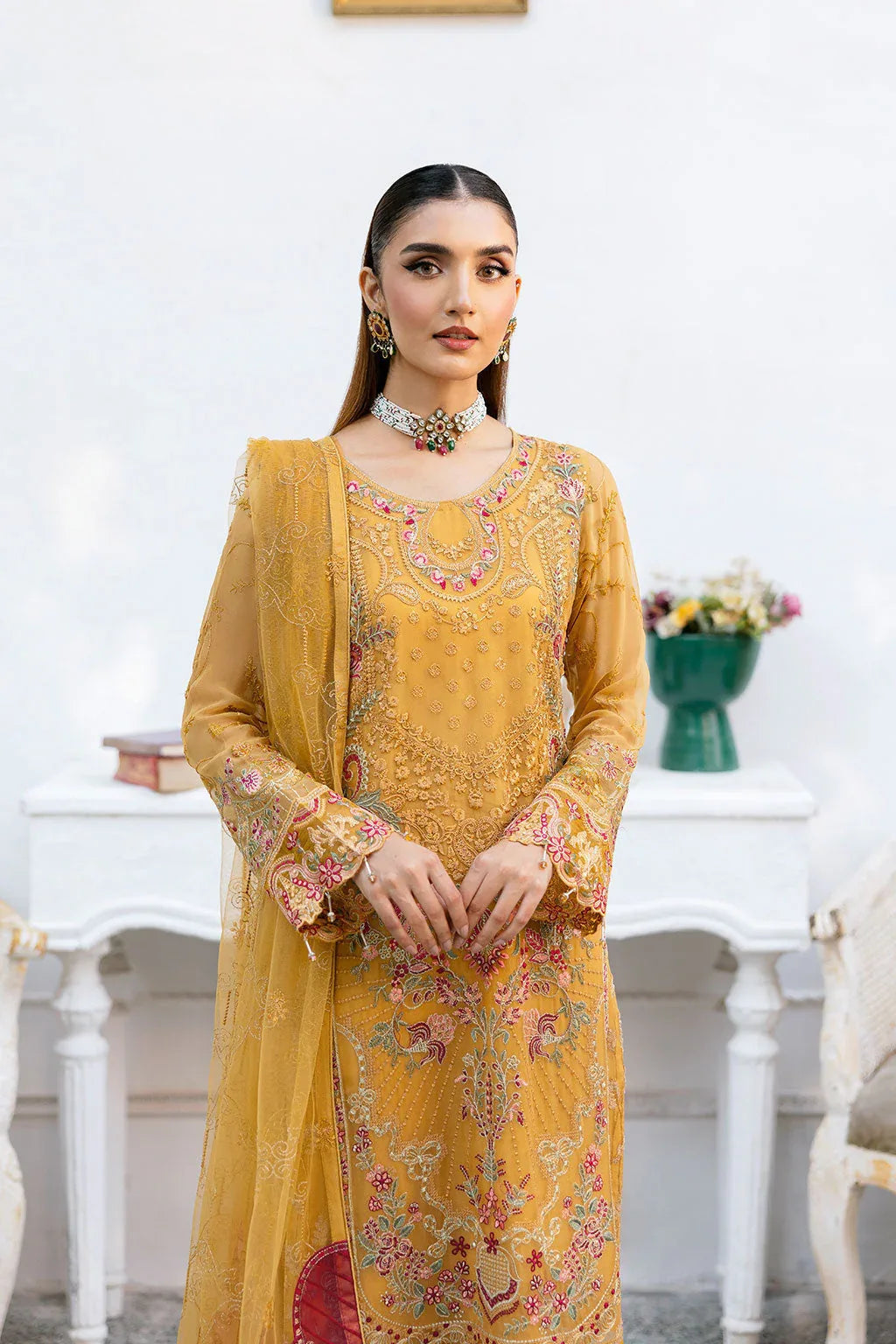 Ramsha | Chevron Chiffon Collection | A-1004 - Aqsa Fabrics