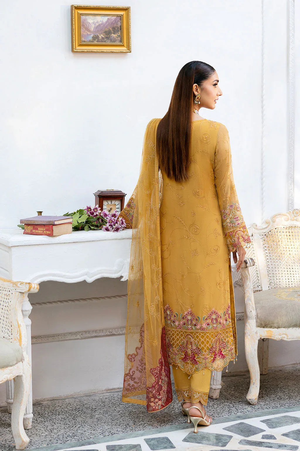 Ramsha | Chevron Chiffon Collection | A-1004 - Aqsa Fabrics