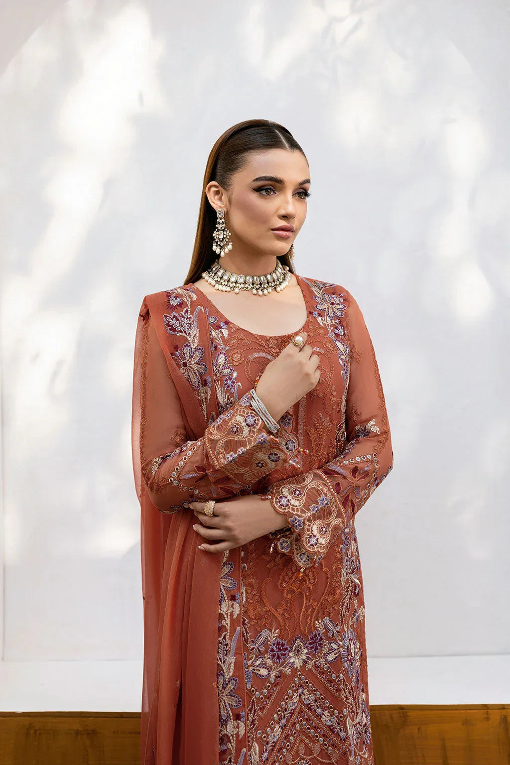 Ramsha | Chevron Chiffon Collection | A-1007 - Aqsa Fabrics