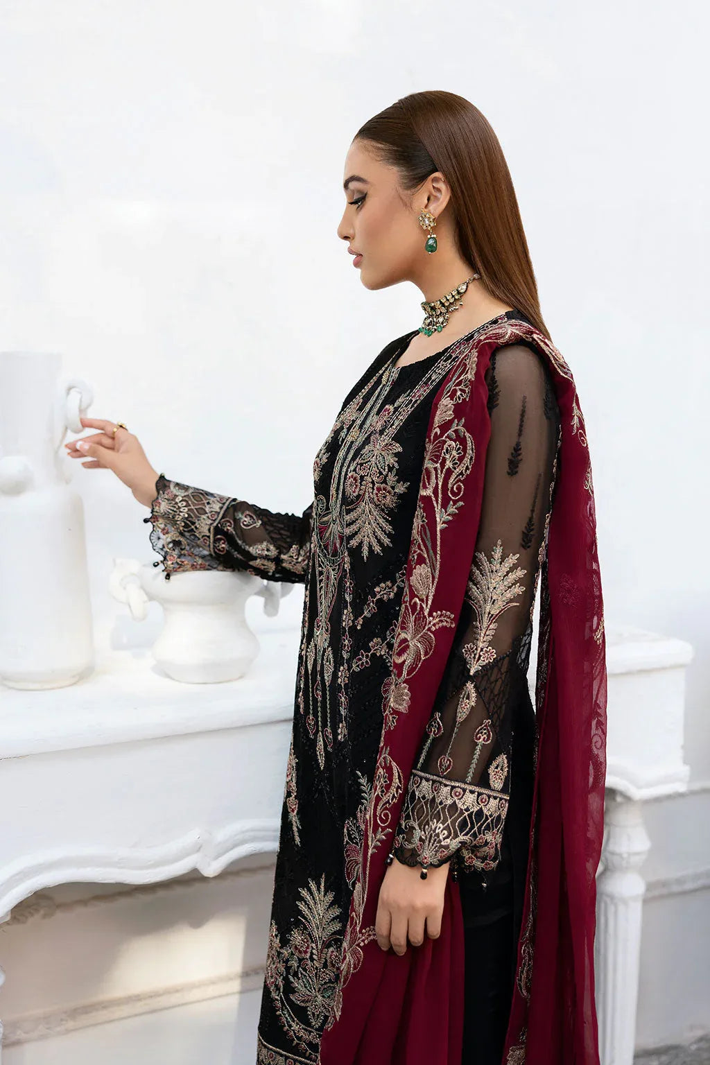 Ramsha | Chevron Chiffon Collection | A-1008 - Aqsa Fabrics
