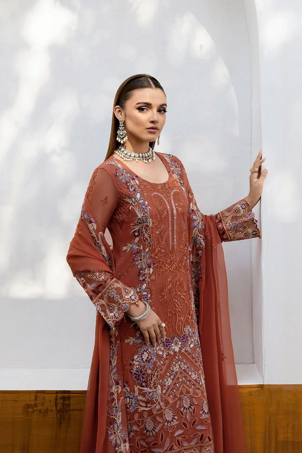 Ramsha | Chevron Chiffon Collection | A-1007 - Aqsa Fabrics