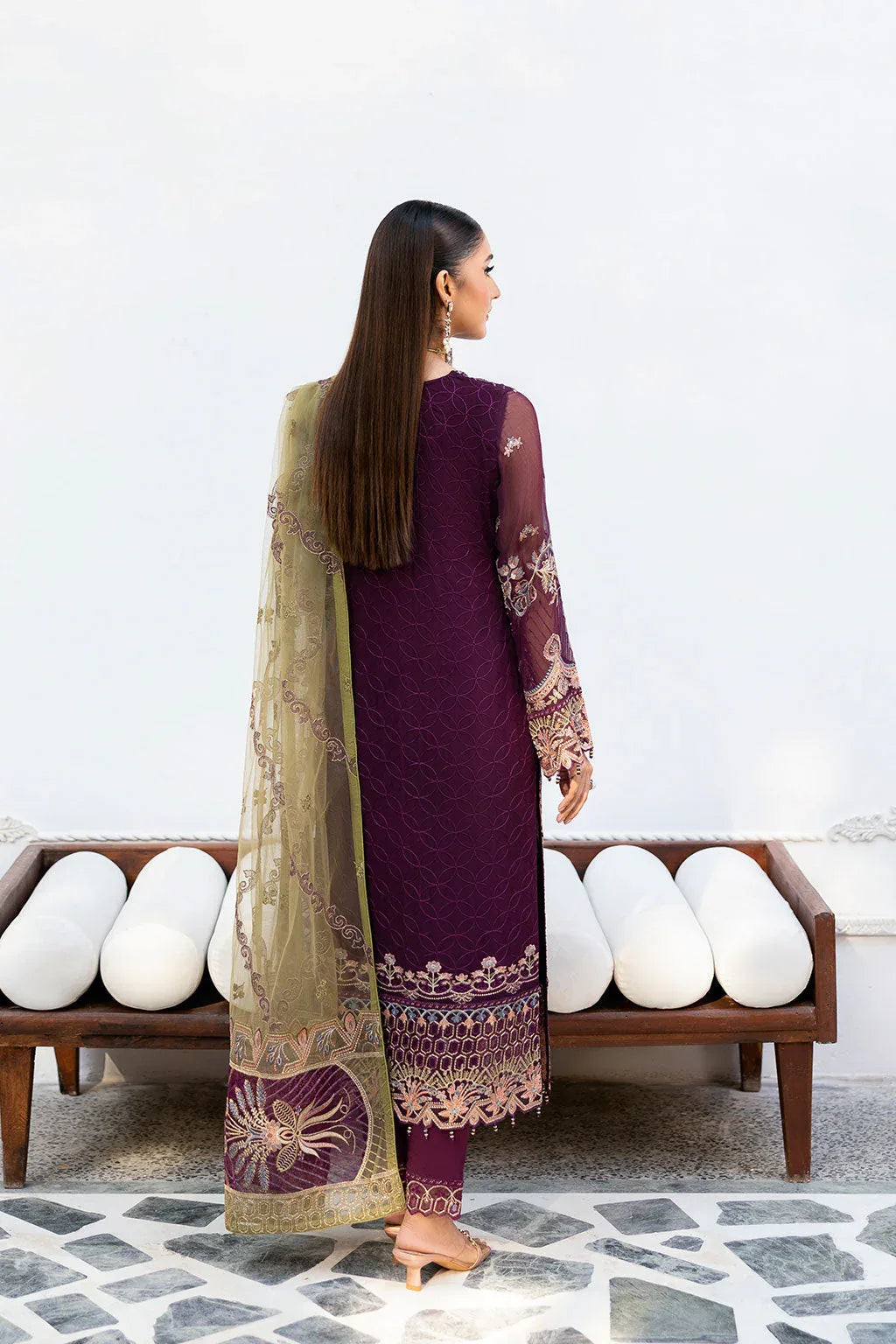 Ramsha | Chevron Chiffon Collection | A-1002 - Aqsa Fabrics