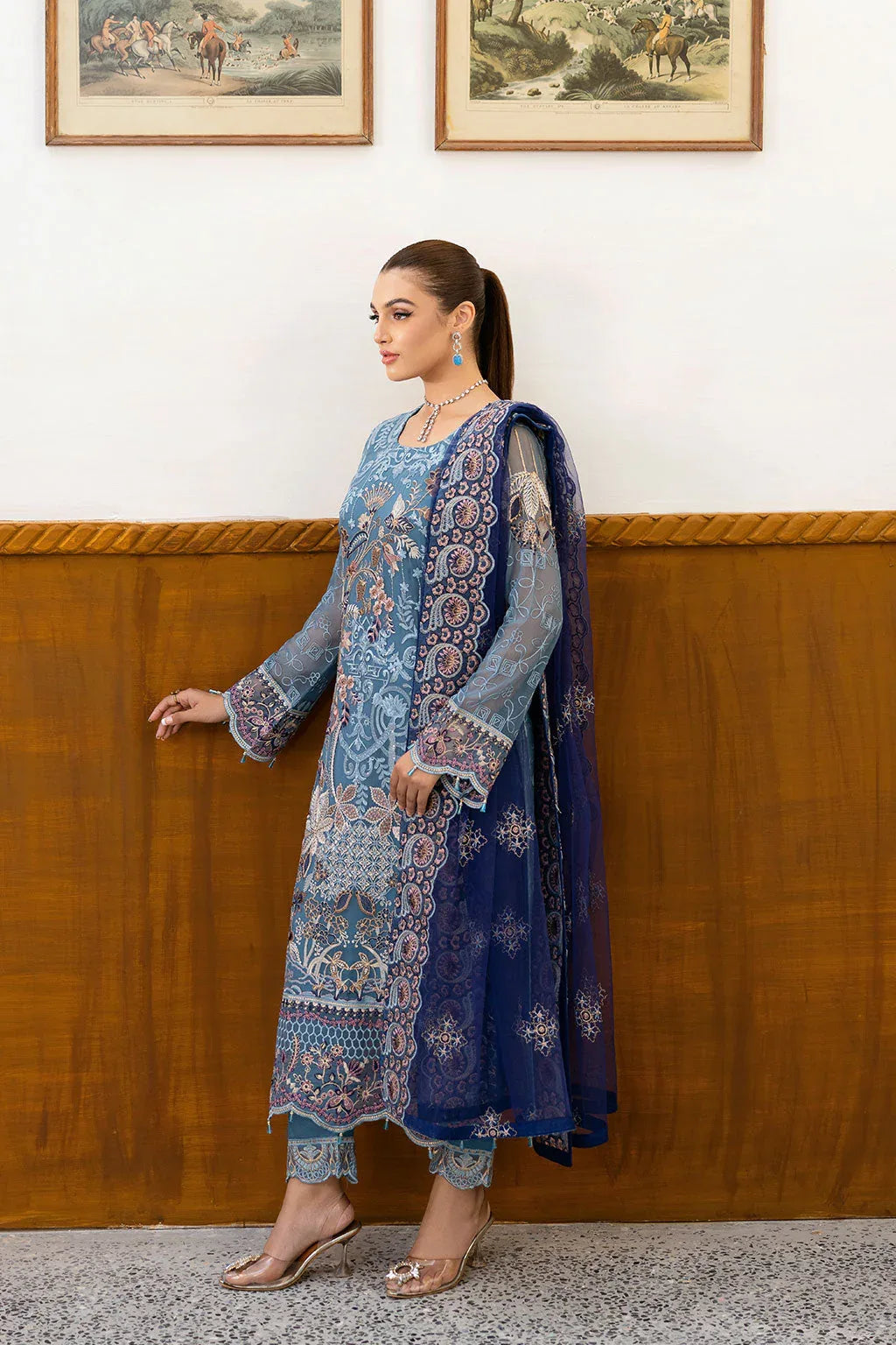 Ramsha | Chevron Chiffon Collection | A-1006 - Aqsa Fabrics