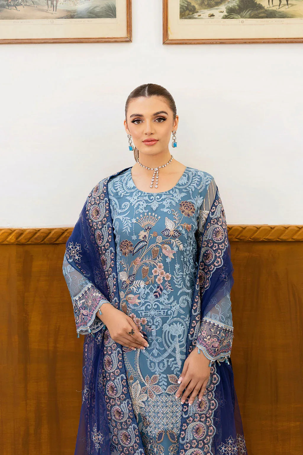 Ramsha | Chevron Chiffon Collection | A-1006 - Aqsa Fabrics