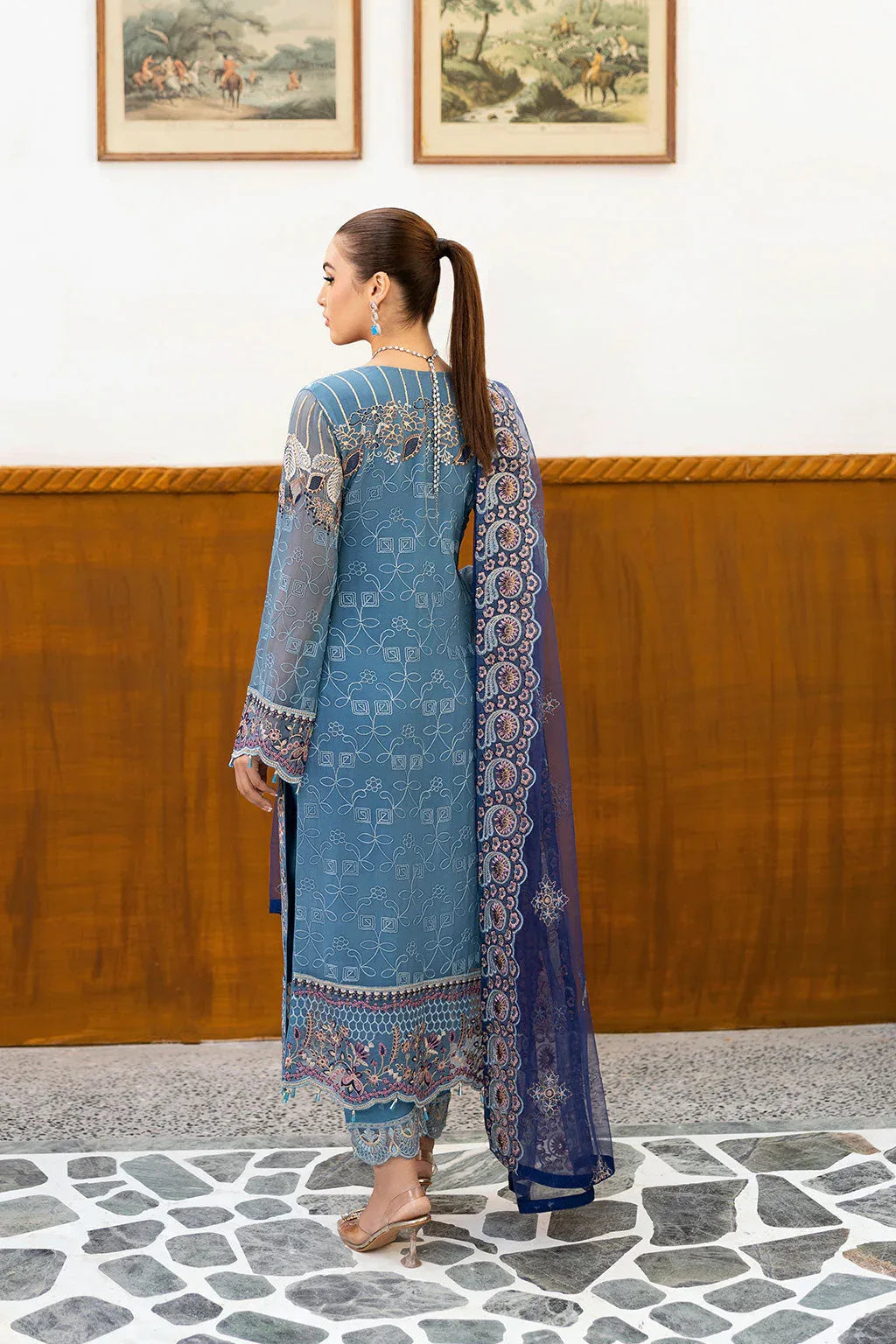 Ramsha | Chevron Chiffon Collection | A-1006 - Aqsa Fabrics
