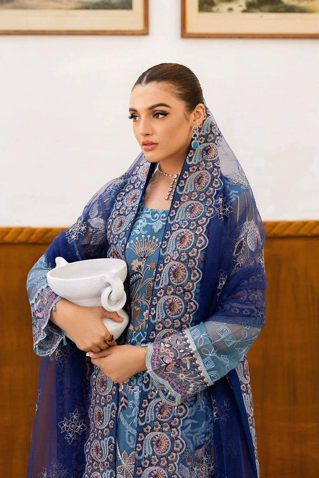 Ramsha | Chevron Chiffon Collection | A-1012 - Aqsa Fabrics
