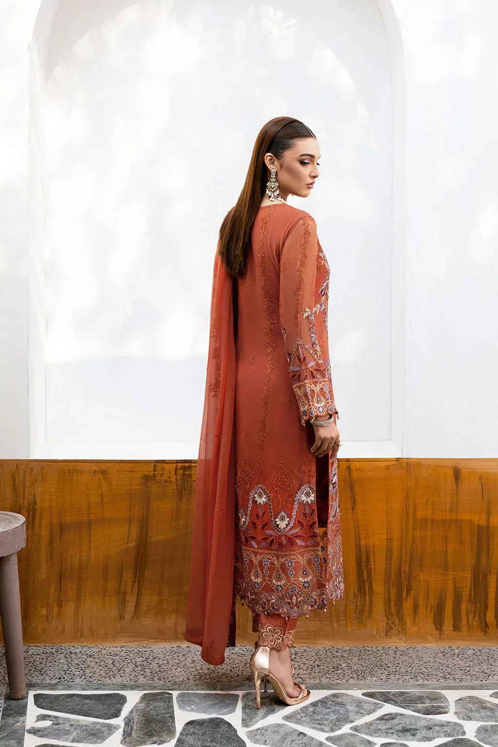 Ramsha | Chevron Chiffon Collection | A-1007 - Aqsa Fabrics