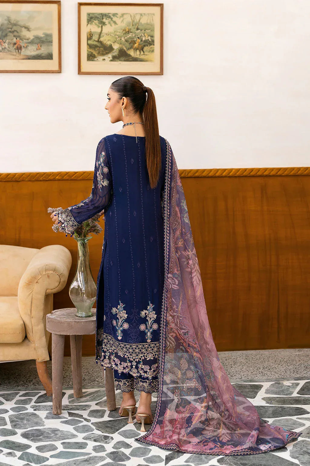 Ramsha | Chevron Chiffon Collection | A-1012 - Aqsa Fabrics