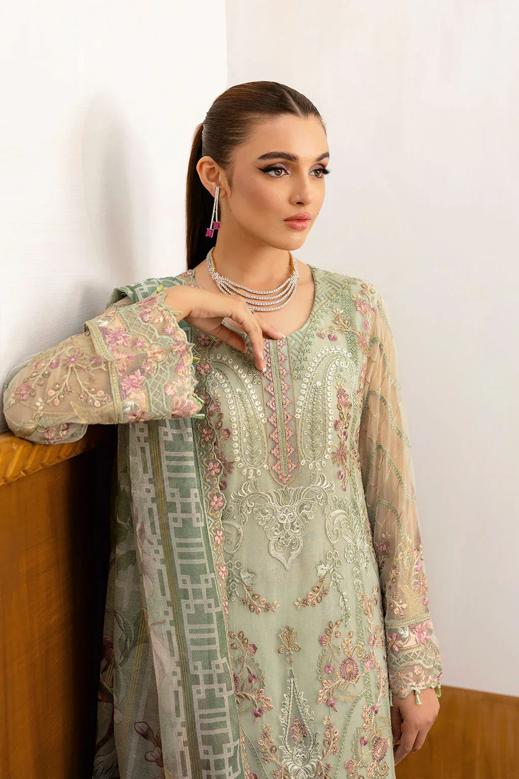 Ramsha | Chevron Chiffon Collection | A-1003 - Aqsa Fabrics