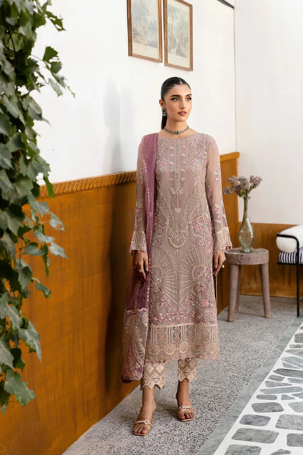 Ramsha | Chevron Chiffon Collection | A-1009 - Aqsa Fabrics