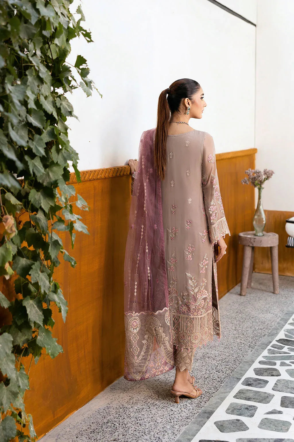 Ramsha | Chevron Chiffon Collection | A-1009 - Aqsa Fabrics