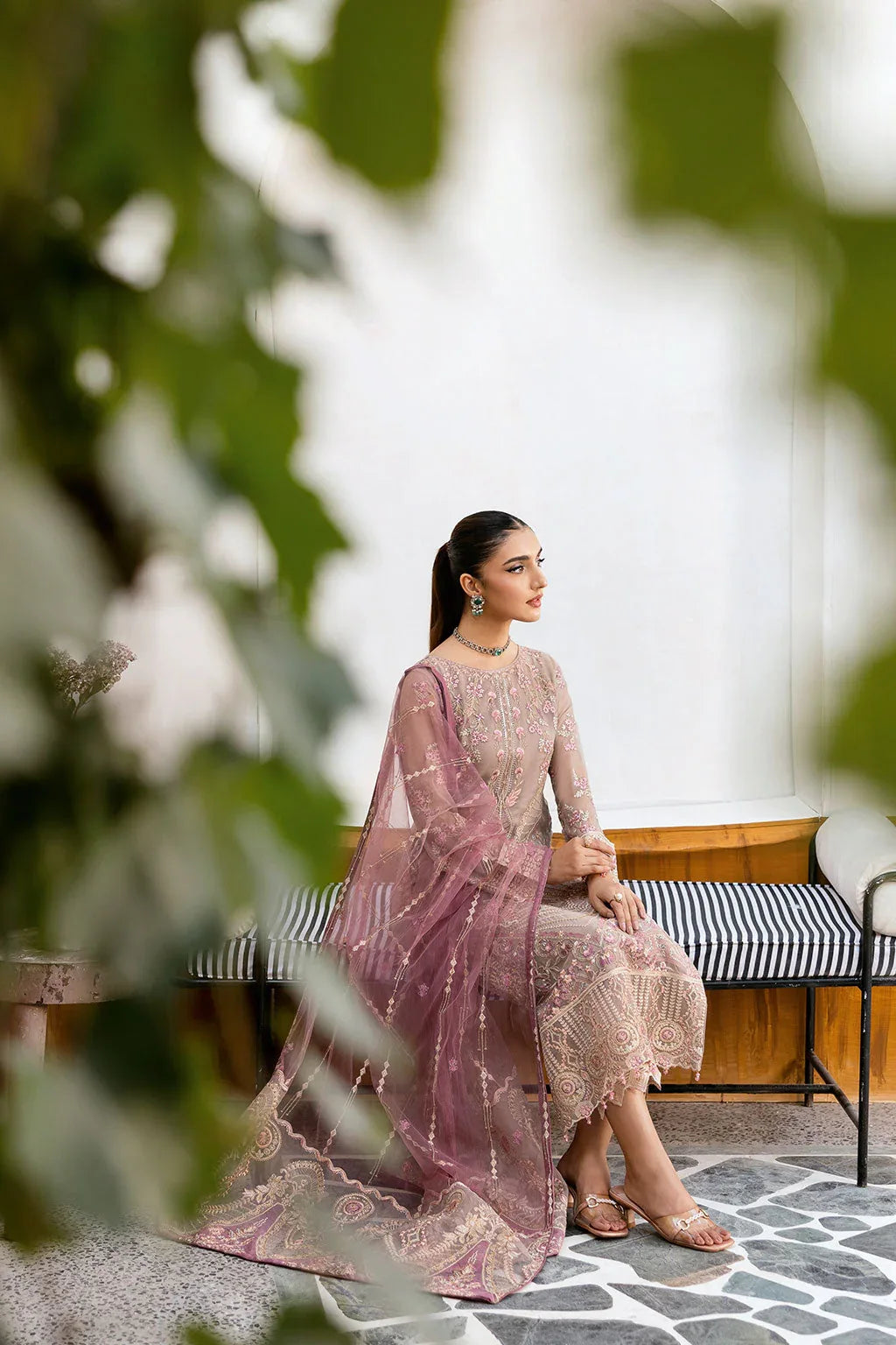 Ramsha | Chevron Chiffon Collection | A-1009 - Aqsa Fabrics