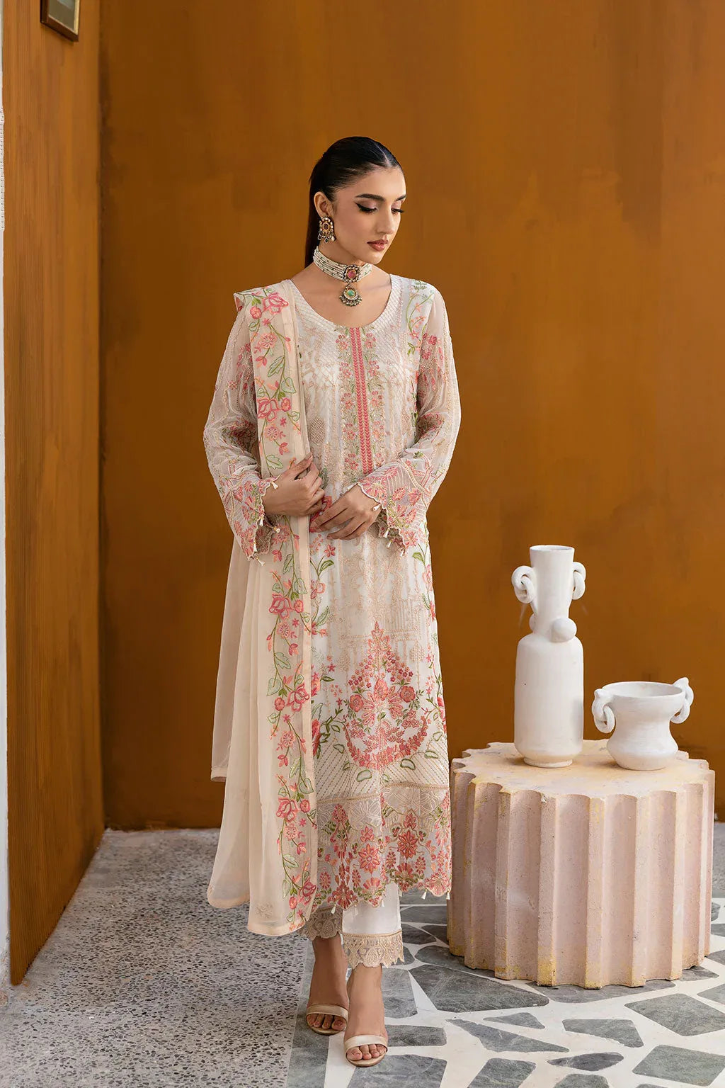 Ramsha | Chevron Chiffon Collection | A-1011 - Aqsa Fabrics