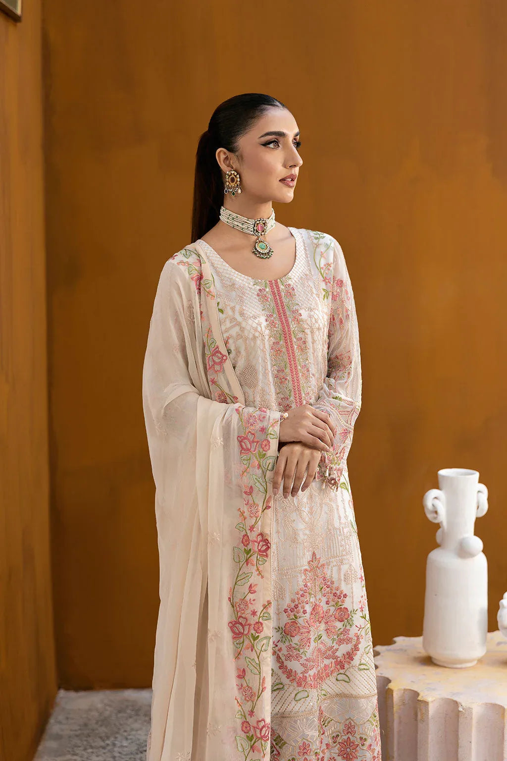 Ramsha | Chevron Chiffon Collection | A-1011 - Aqsa Fabrics
