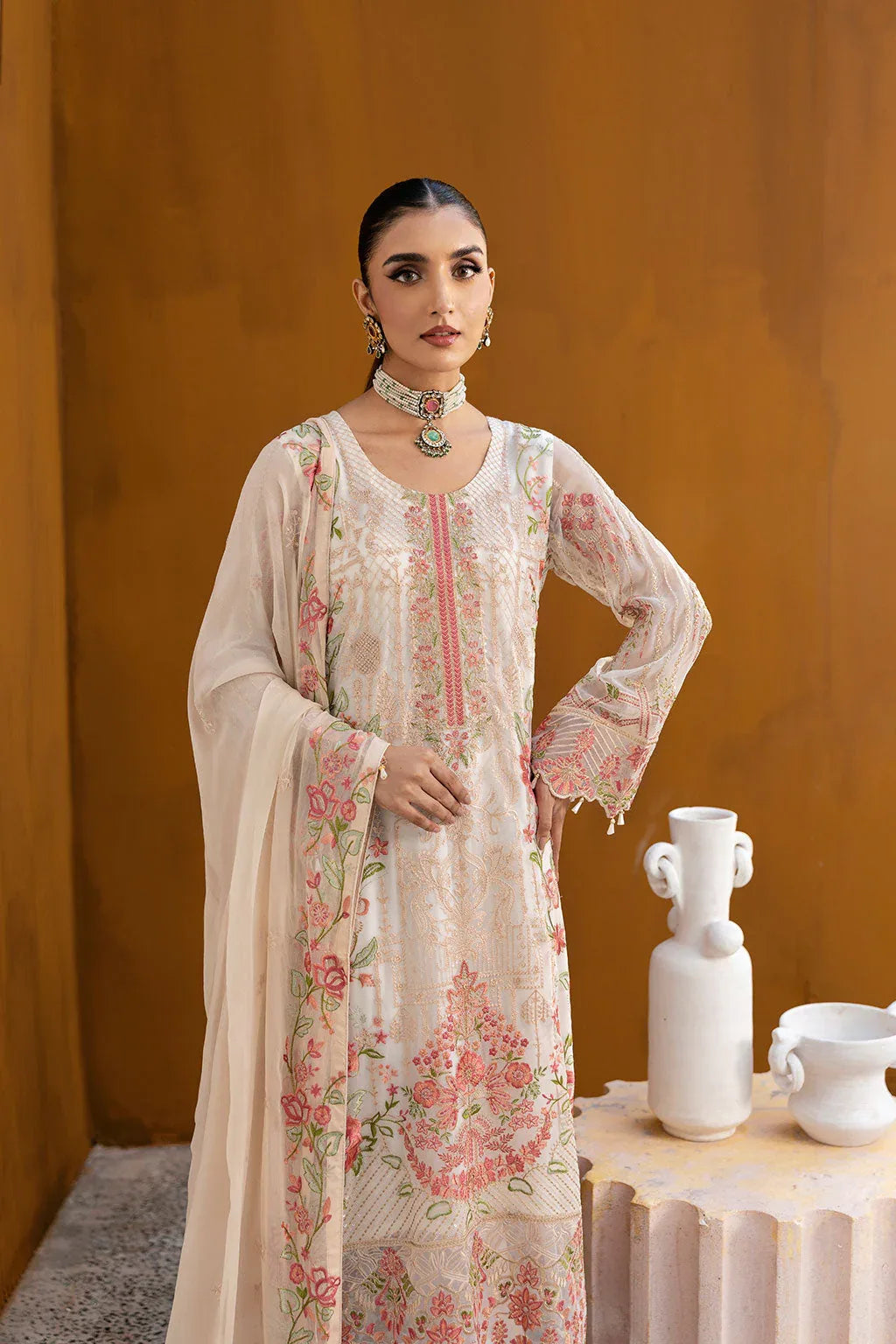 Ramsha | Chevron Chiffon Collection | A-1011 - Aqsa Fabrics