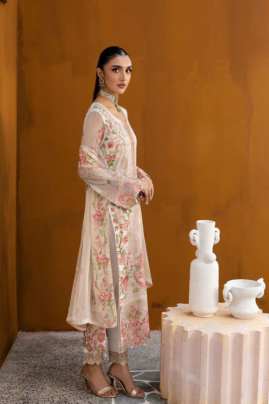 Ramsha | Chevron Chiffon Collection | A-1011 - Aqsa Fabrics