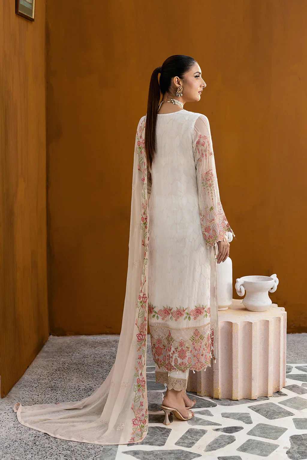 Ramsha | Chevron Chiffon Collection | A-1011 - Aqsa Fabrics
