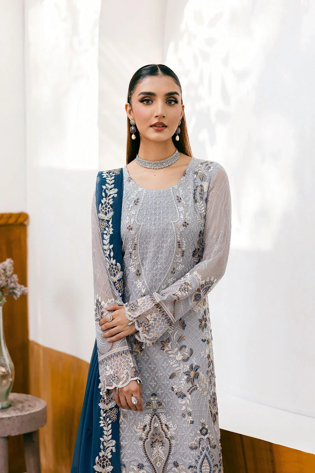 Ramsha | Chevron Chiffon Collection |A-1001 - Aqsa Fabrics