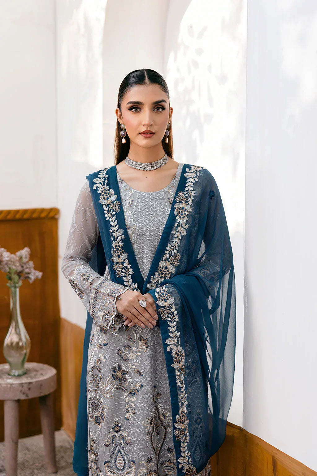 Ramsha | Chevron Chiffon Collection |A-1001 - Aqsa Fabrics