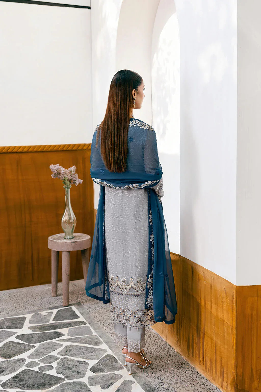 Ramsha | Chevron Chiffon Collection |A-1001 - Aqsa Fabrics