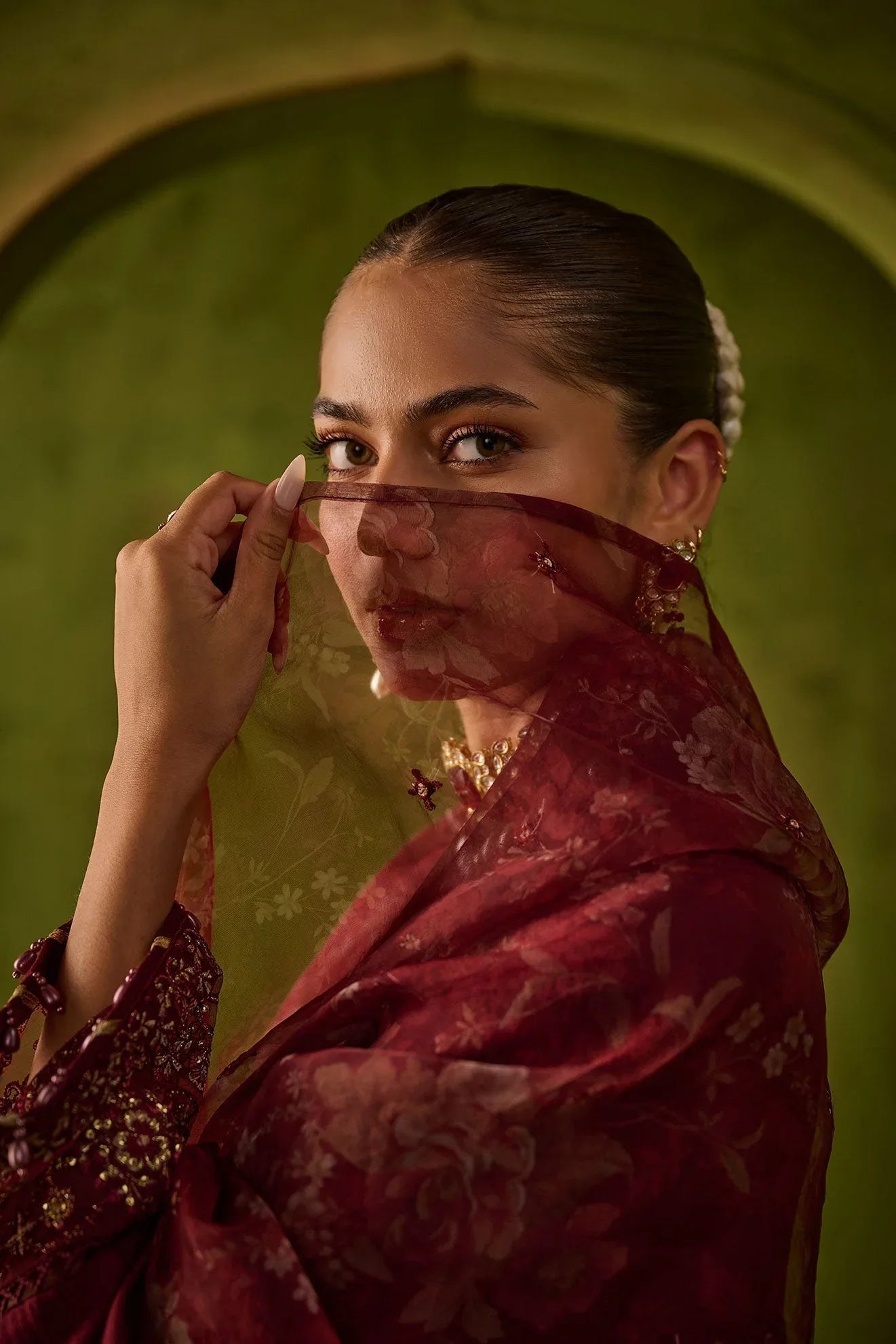 Dhanak | Festive Formals | SS24DU-3197 MAROON 3Pcs - Aqsa Fabrics