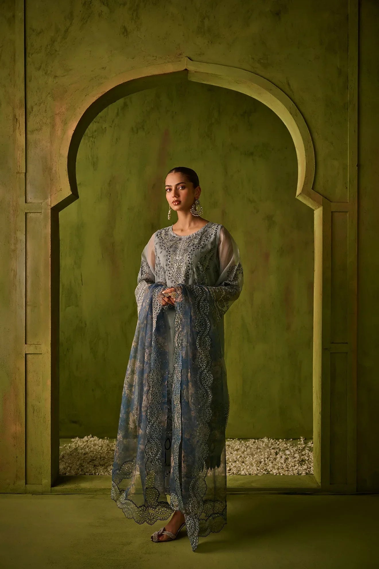 Dhanak | Festive Formals | SS24DU-3196 BLUE 3Pcs - Aqsa Fabrics
