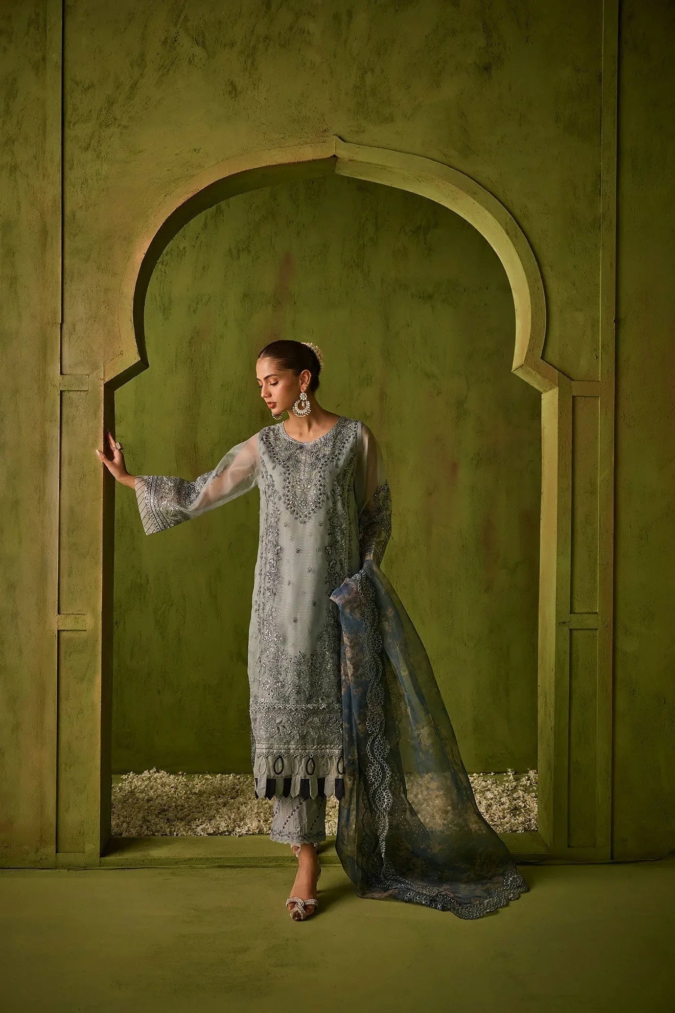Dhanak | Festive Formals | SS24DU-3196 BLUE 3Pcs - Aqsa Fabrics