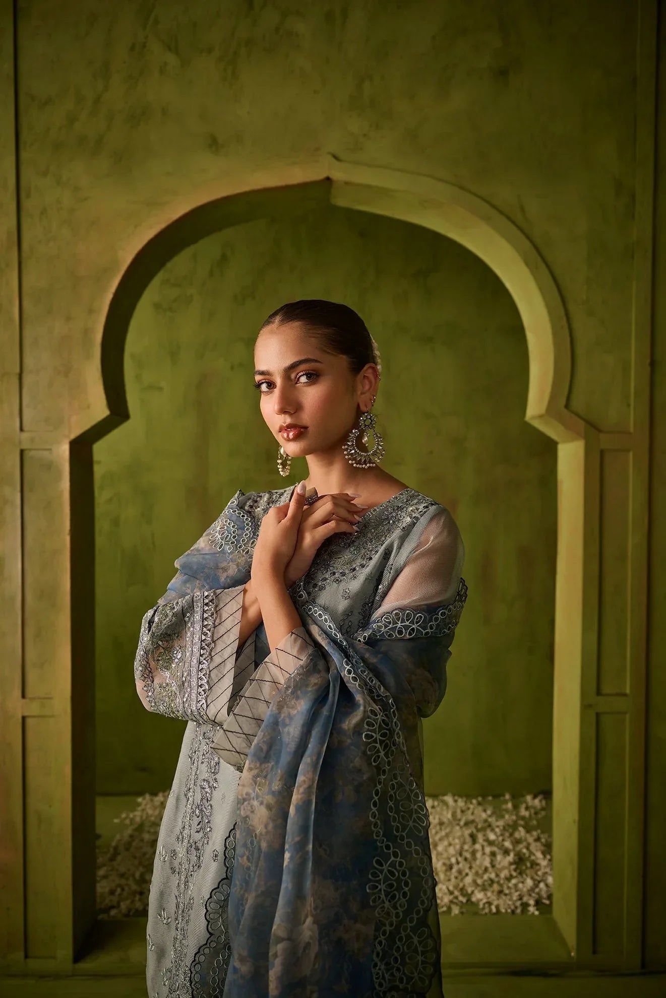 Dhanak | Festive Formals | SS24DU-3196 BLUE 3Pcs - Aqsa Fabrics