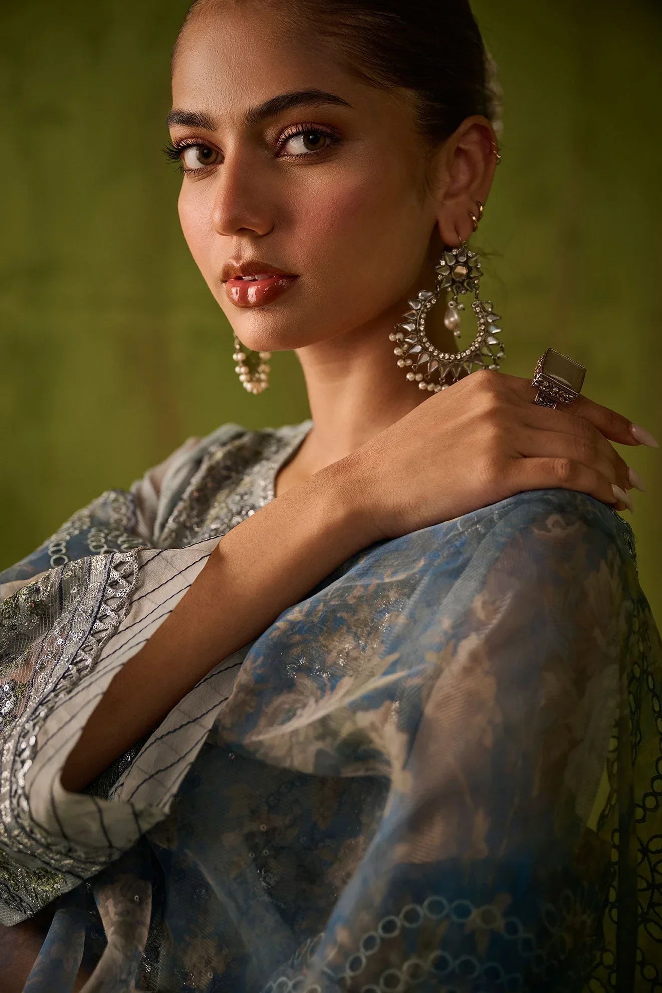 Dhanak | Festive Formals | SS24DU-3196 BLUE 3Pcs - Aqsa Fabrics