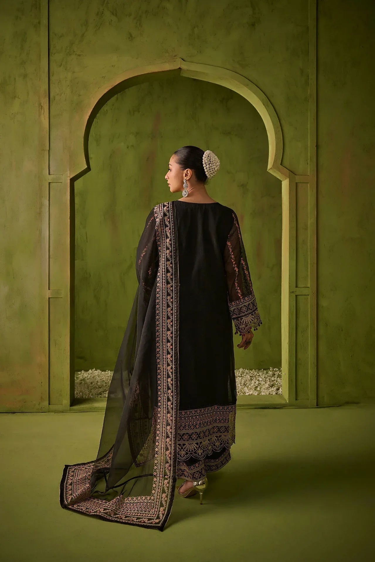 Dhanak | Festive Formals | SS24DU-3192 BLACK 3Pcs - Aqsa Fabrics