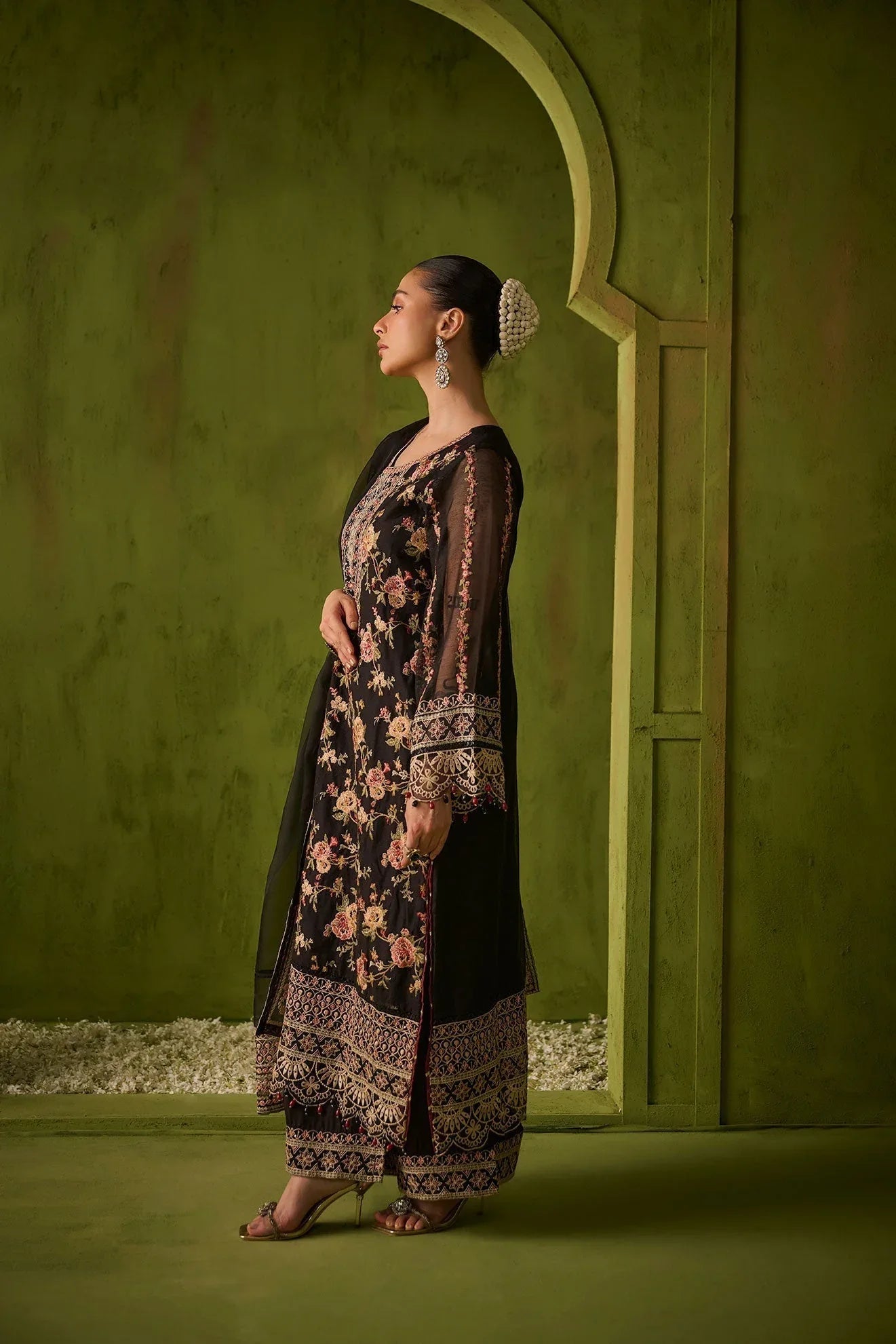 Dhanak | Festive Formals | SS24DU-3192 BLACK 3Pcs - Aqsa Fabrics