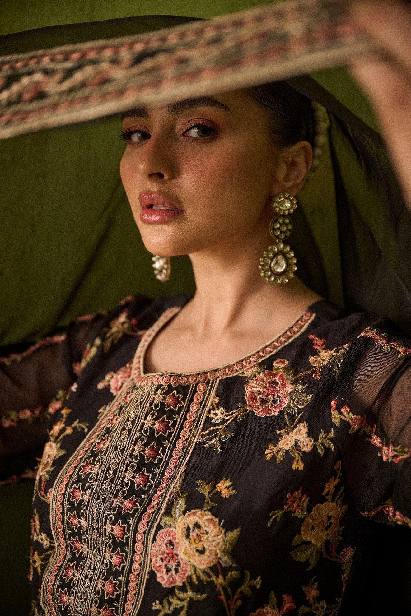 Dhanak | Festive Formals | SS24DU-3192 BLACK 3Pcs - Aqsa Fabrics