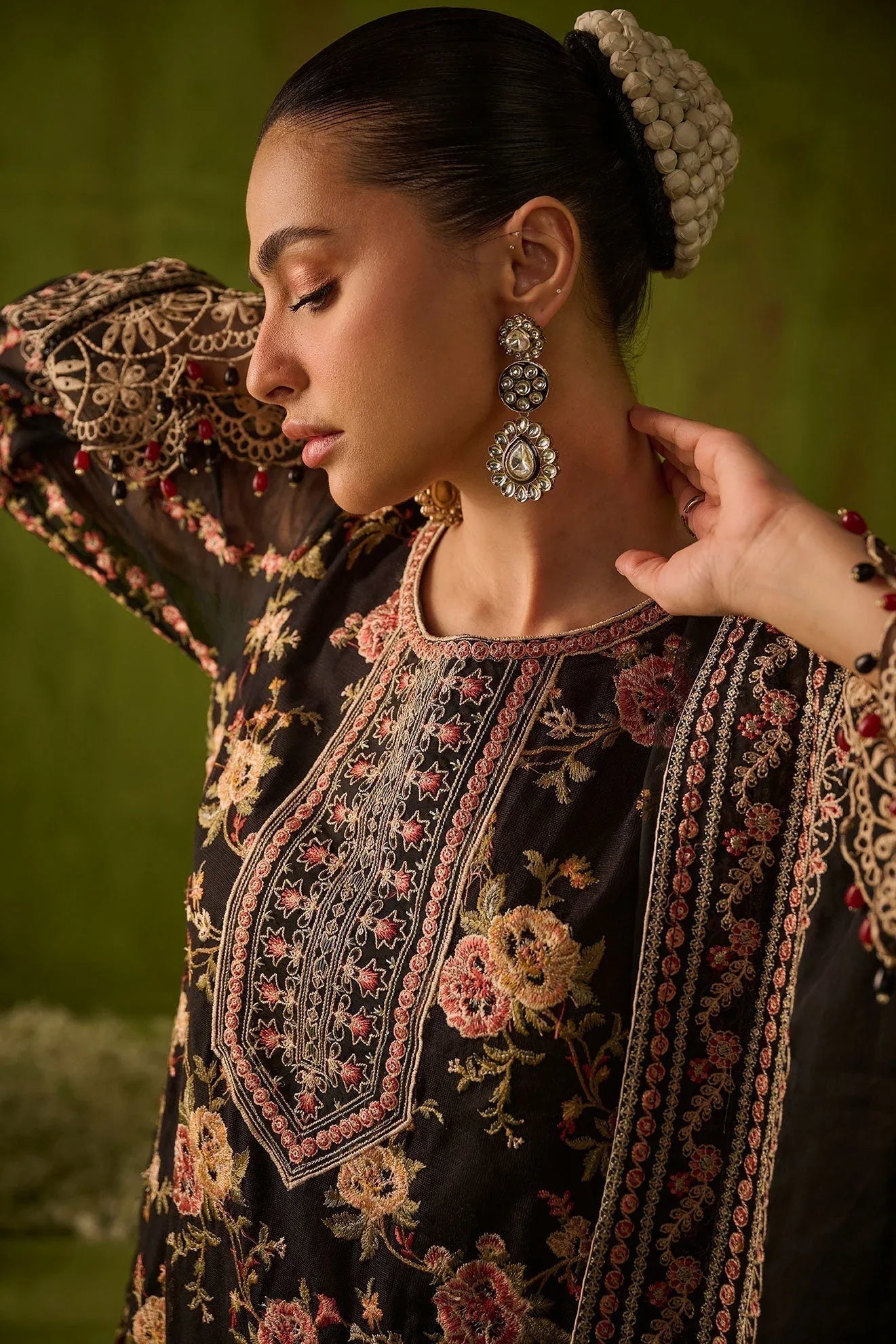 Dhanak | Festive Formals | SS24DU-3192 BLACK 3Pcs - Aqsa Fabrics