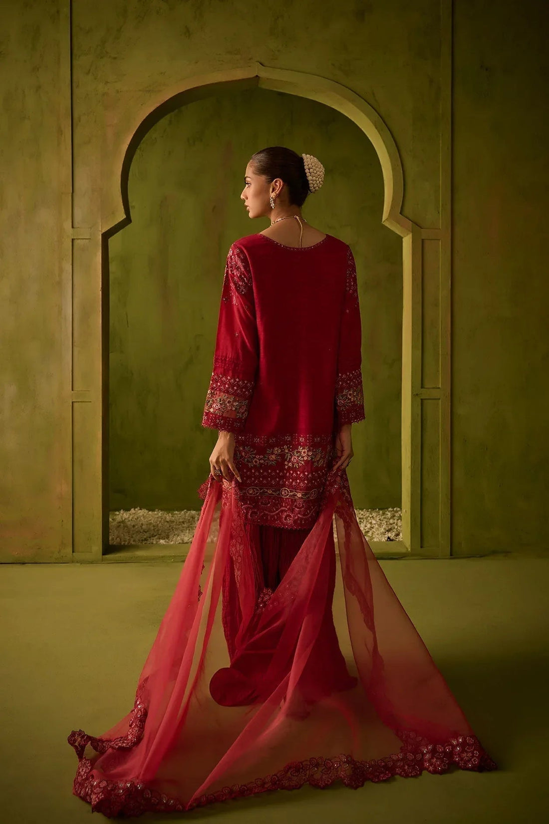 Dhanak | Festive Formals | SS24DU-3200 DARK-PINK 3Pcs - Aqsa Fabrics