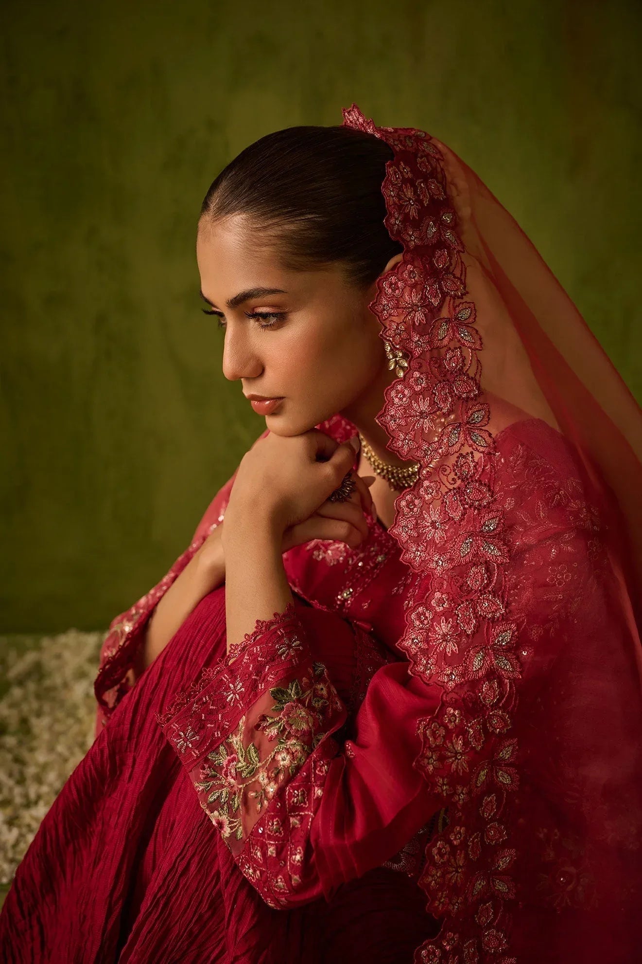 Dhanak | Festive Formals | SS24DU-3200 DARK-PINK 3Pcs - Aqsa Fabrics