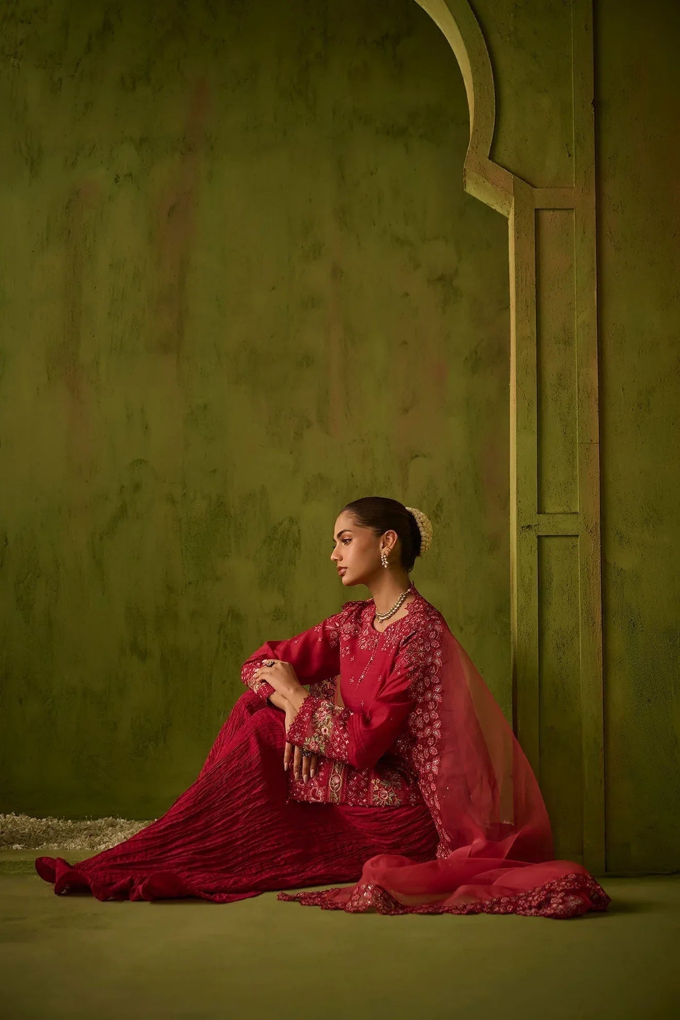 Dhanak | Festive Formals | SS24DU-3200 DARK-PINK 3Pcs - Aqsa Fabrics