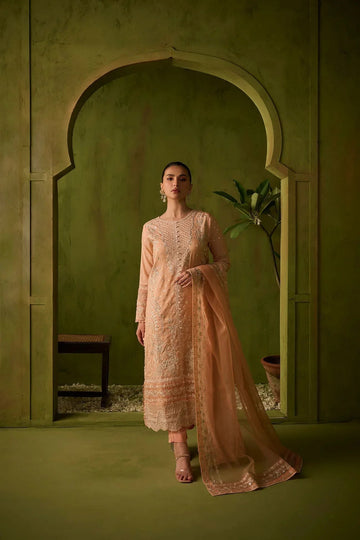 Dhanak | Festive Formals | SS24DU-3199 L-PINK 3Pcs - Aqsa Fabrics