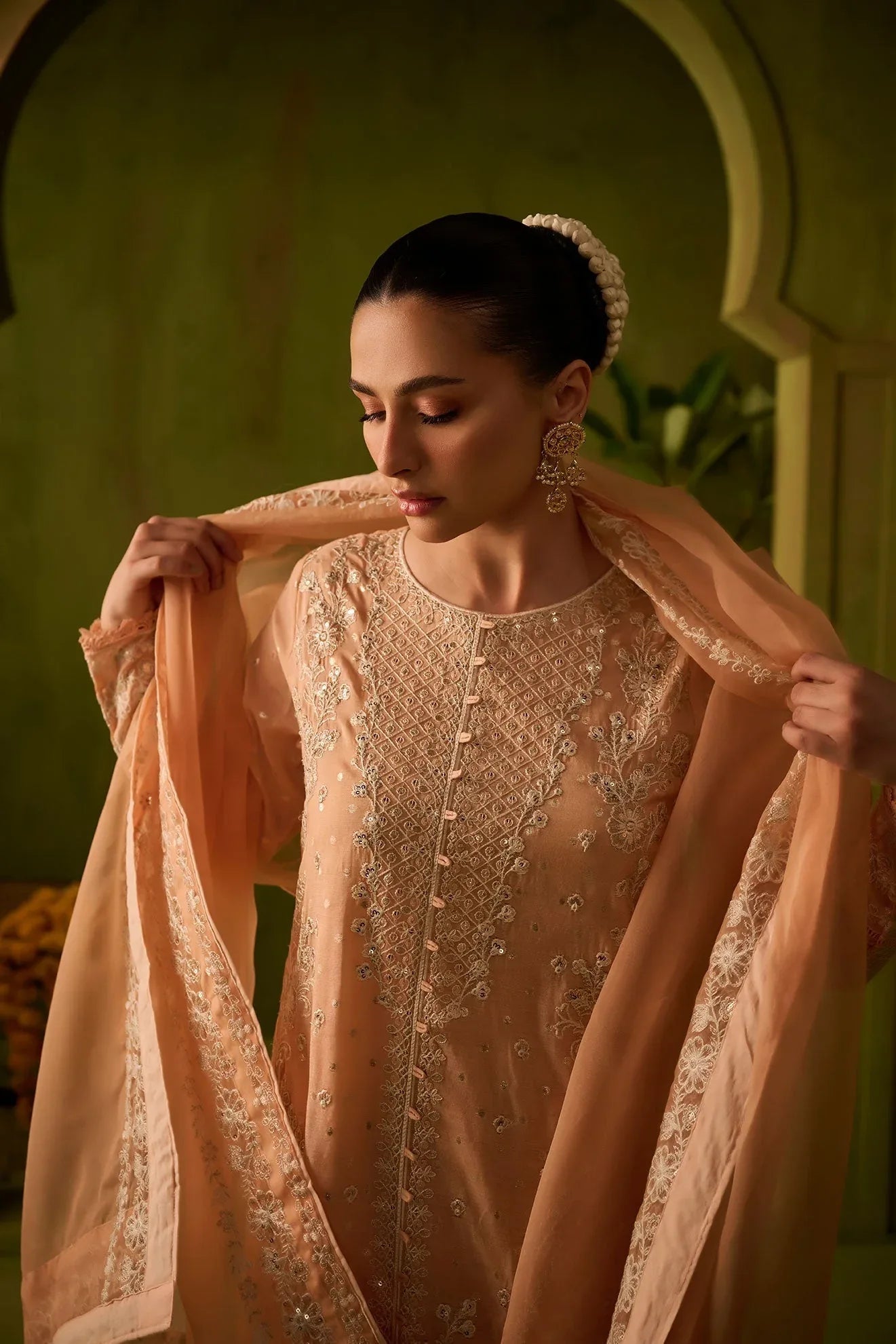 Dhanak | Festive Formals | SS24DU-3199 L-PINK 3Pcs - Aqsa Fabrics