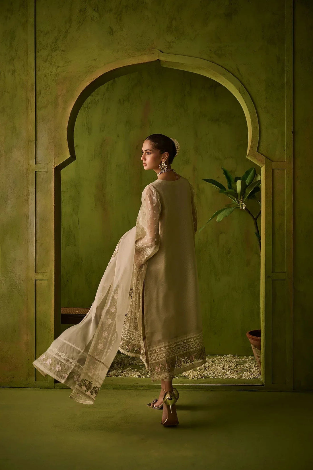 Dhanak | Festive Formals | SS24DU-3194 BEIGE 3Pcs - Aqsa Fabrics